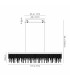 Bano Linear Dimmable Pendant 40W LED 4000K 4200lm Polished Chrome / Crystal Chain 3yrs Warranty-7