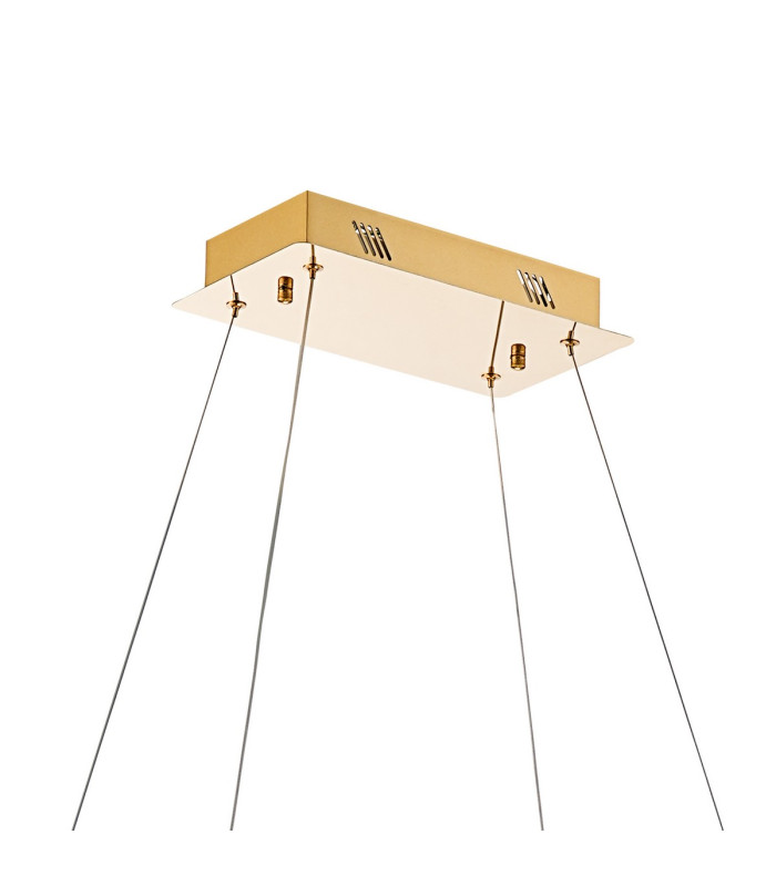 Bano Rectangular Dimmable Pendant 40W LED 4000K 4600lm French Gold / Crystal Chain 3yrs Warranty-5
