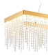 Bano Rectangular Dimmable Pendant 40W LED 4000K 4600lm French Gold / Crystal Chain 3yrs Warranty-6