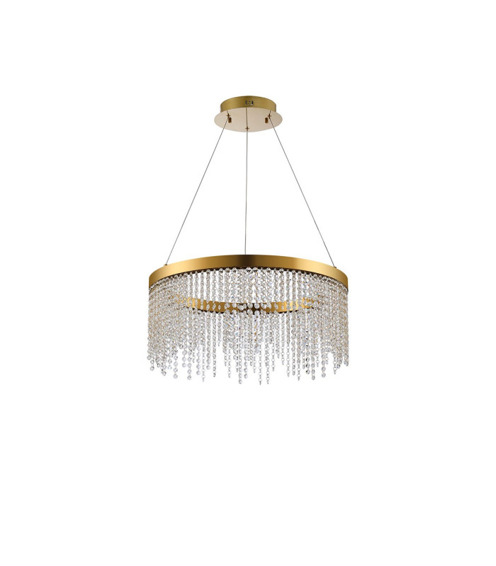 Bano Round Dimmable Pendant 29W LED 4000K 3500lm French Gold / Crystal Chain 3yrs Warranty-3