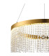 Bano Round Dimmable Pendant 29W LED 4000K 3500lm French Gold / Crystal Chain 3yrs Warranty-5
