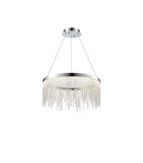 Bano Round Dimmable Pendant 29W LED 4000K 3500lm Polished Chrome / Crystal Chain 3yrs Warranty-1