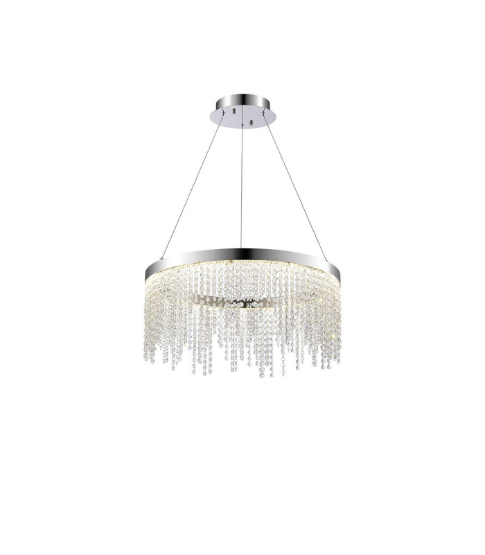 Bano Round Dimmable Pendant 29W LED 4000K 3500lm Polished Chrome / Crystal Chain 3yrs Warranty-1
