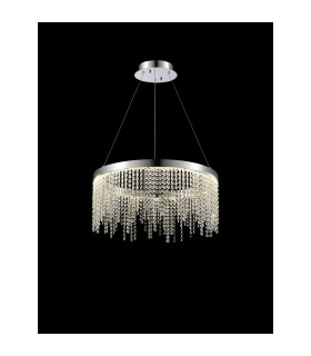 Bano Round Dimmable Pendant 29W LED 4000K 3500lm Polished Chrome / Crystal Chain 3yrs Warranty-2