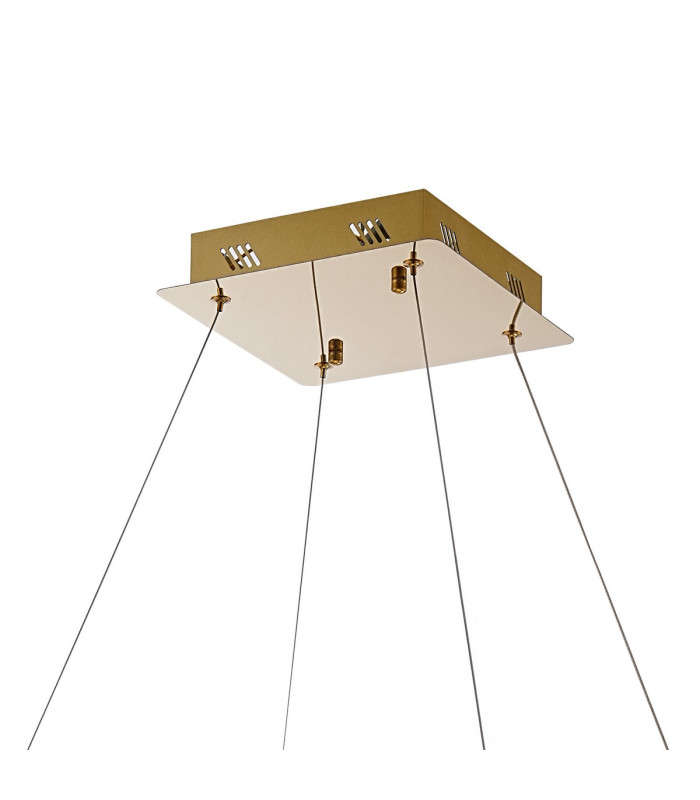Bano Square Dimmable Pendant 29W LED 4000K 3400lm French Gold / Crystal Chain 3yrs Warranty-4