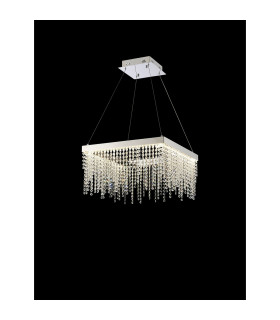 Bano Square Dimmable Pendant 29W LED 4000K 3400lm Polished Chrome / Crystal Chain 3yrs Warranty-2