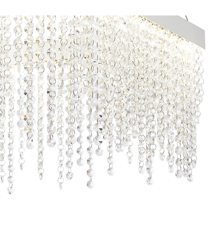 Bano Square Dimmable Pendant 29W LED 4000K 3400lm Polished Chrome / Crystal Chain 3yrs Warranty-6