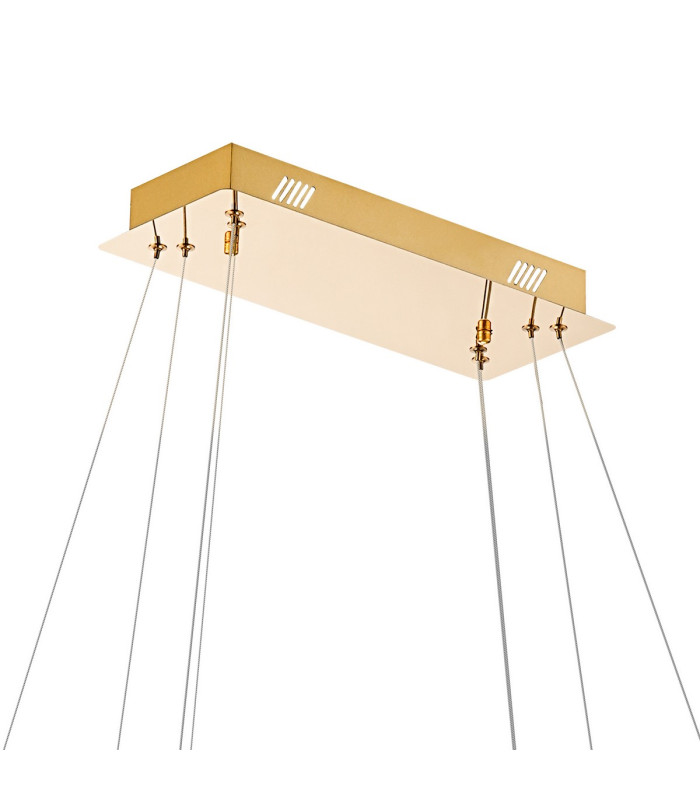 Bano Rectangular 2 Tier Dimmable Pendant 65W LED 4000K 5500lm French Gold / Crystal Chain 3yrs Warranty-3