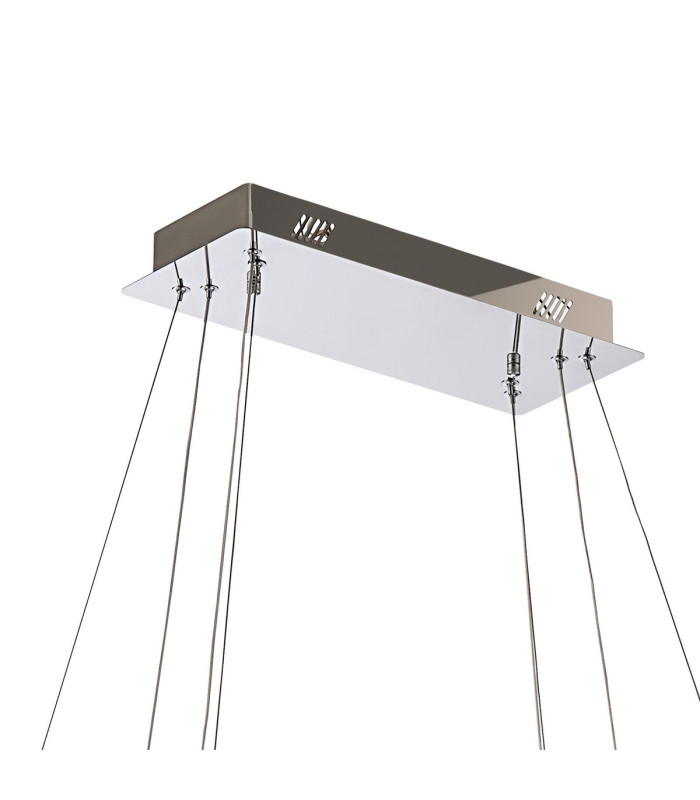 Bano Rectangular 2 Tier Dimmable Pendant 65W LED 4000K 5500lm Polished Chrome / Crystal Chain 3yrs Warranty-4
