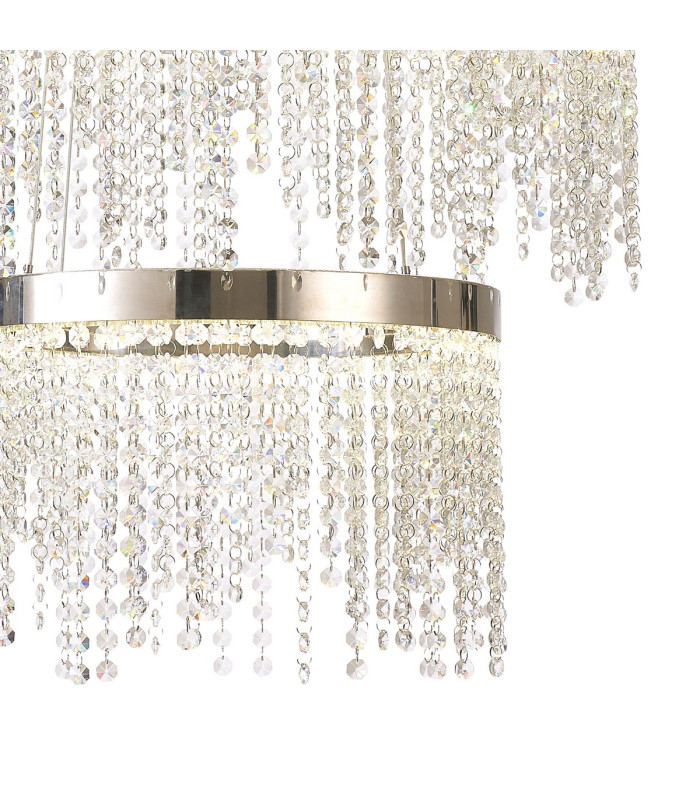 Bano Round 3 Tier Dimmable Pendant 90W LED 4000K 11300lm Polished Chrome / Crystal Chain 3yrs Warranty-5