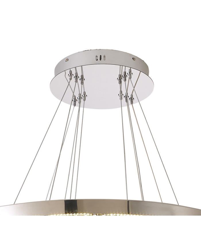 Bano Round 3 Tier Dimmable Pendant 90W LED 4000K 11300lm Polished Chrome / Crystal Chain 3yrs Warranty-6