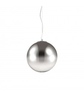 1 Light Globe Ceiling Pendant Chrome Shade - 1