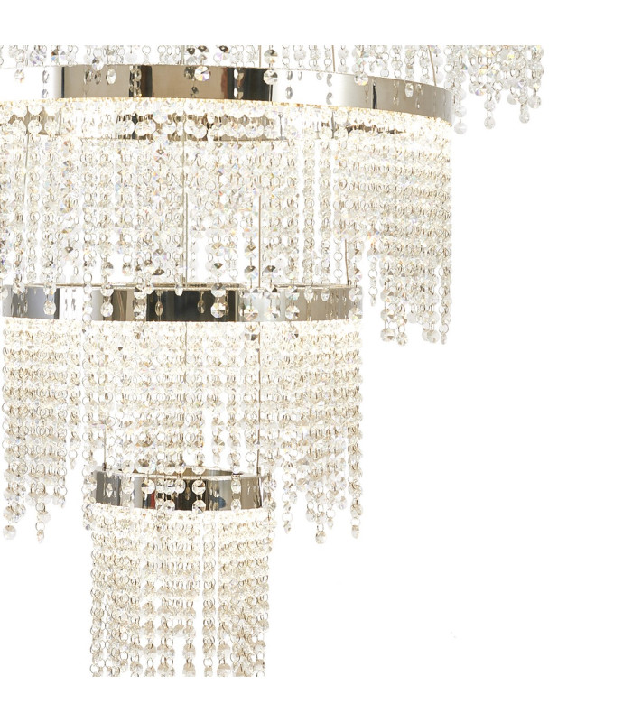 Bano Round 5 Tier Dimmable Pendant 150W LED 4000K 17500lm Polished Chrome / Crystal Chain 3yrs Warranty Item Weight: 22.80kg-5