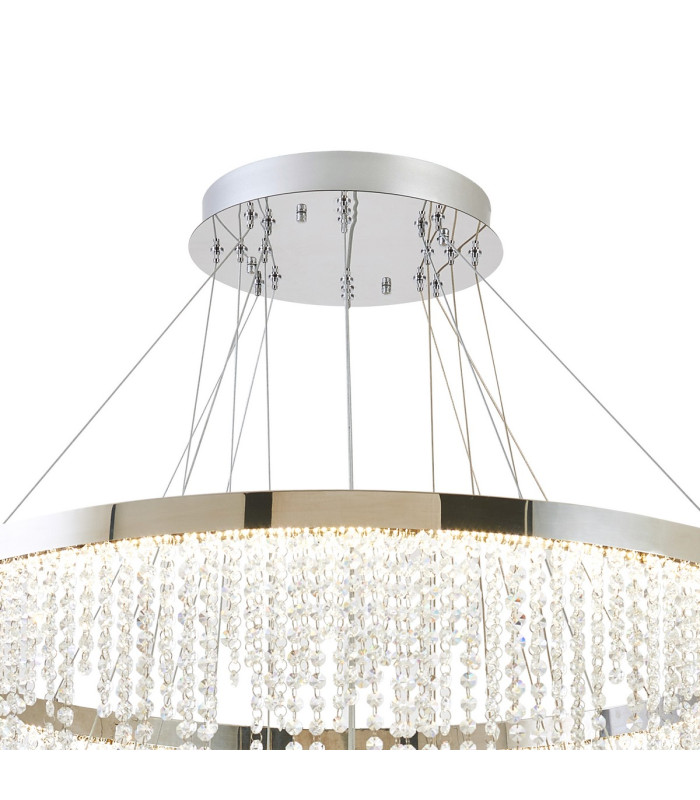 Bano Round 5 Tier Dimmable Pendant 150W LED 4000K 17500lm Polished Chrome / Crystal Chain 3yrs Warranty Item Weight: 22.80kg-6