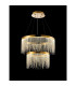 Bano Round 2 Tier Dimmable Pendant 47W LED 4000K 4700lm French Gold / Crystal Chain 3yrs Warranty-2