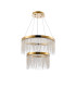 Bano Round 2 Tier Dimmable Pendant 47W LED 4000K 4700lm French Gold / Crystal Chain 3yrs Warranty-3