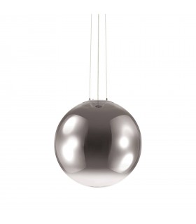 1 Light Globe Ceiling Pendant Chrome Shade - 1