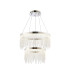 Bano Round 2 Tier Dimmable Pendant 47W LED 4000K 4700lm Polished Chrome / Crystal Chain 3yrs Warranty-1