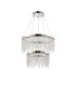 Bano Round 2 Tier Dimmable Pendant 47W LED 4000K 4700lm Polished Chrome / Crystal Chain 3yrs Warranty-3