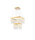 Bano Square 2 Tier Dimmable Pendant 47W LED 4000K 5000lm French Gold / Crystal Chain 3yrs Warranty-1