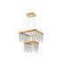 Bano Square 2 Tier Dimmable Pendant 47W LED 4000K 5000lm French Gold / Crystal Chain 3yrs Warranty-3