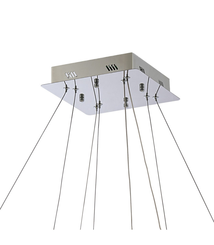 Bano Square 2 Tier Dimmable Pendant 47W LED 4000K 5000lm Polished Chrome / Crystal Chain 3yrs Warranty-4