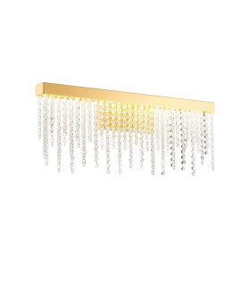 Bano Large Dimmable Wall Light 12W LED 4000K 1460lm French Gold / Crystal Chain 3yrs Warranty-1