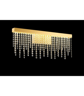 Bano Large Dimmable Wall Light 12W LED 4000K 1460lm French Gold / Crystal Chain 3yrs Warranty-2
