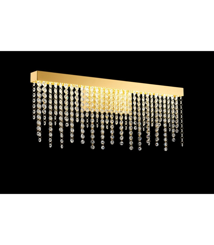 Bano Large Dimmable Wall Light 12W LED 4000K 1460lm French Gold / Crystal Chain 3yrs Warranty-2