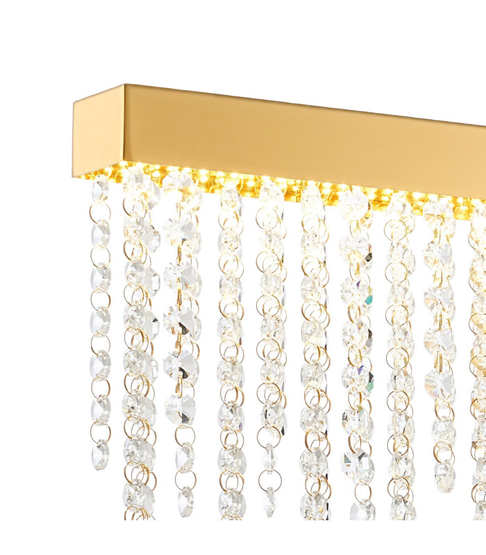 Bano Large Dimmable Wall Light 12W LED 4000K 1460lm French Gold / Crystal Chain 3yrs Warranty-4