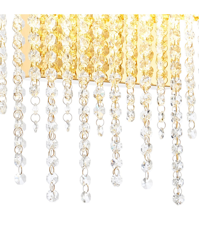 Bano Large Dimmable Wall Light 12W LED 4000K 1460lm French Gold / Crystal Chain 3yrs Warranty-5