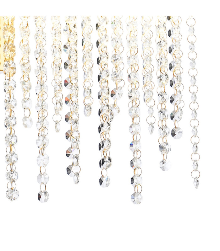 Bano Large Dimmable Wall Light 12W LED 4000K 1460lm French Gold / Crystal Chain 3yrs Warranty-6