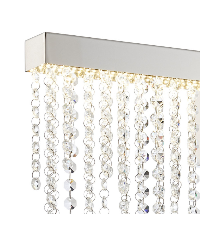 Bano Large Dimmable Wall Light 12W LED 4000K 1460lm Polished Chrome / Crystal Chain 3yrs Warranty-4
