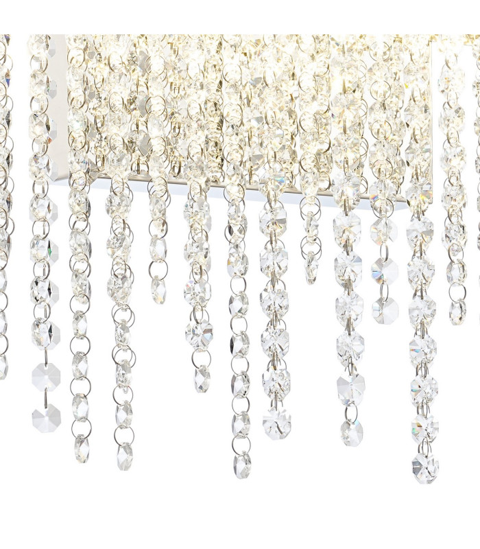 Bano Large Dimmable Wall Light 12W LED 4000K 1460lm Polished Chrome / Crystal Chain 3yrs Warranty-5