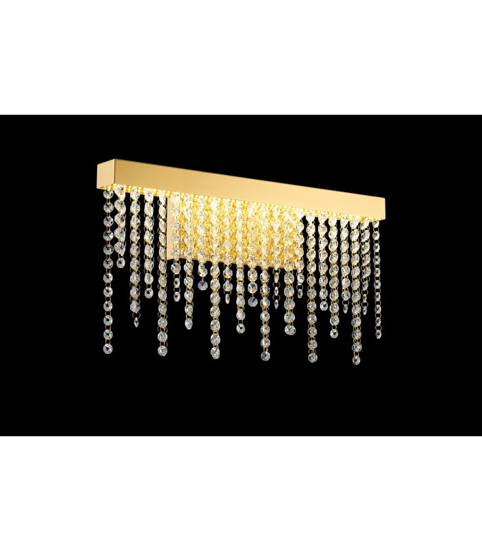 Bano Medium Dimmable Wall Light 9W LED 4000K 1160lm French Gold / Crystal Chain 3yrs Warranty-2