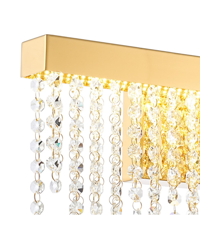 Bano Medium Dimmable Wall Light 9W LED 4000K 1160lm French Gold / Crystal Chain 3yrs Warranty-4