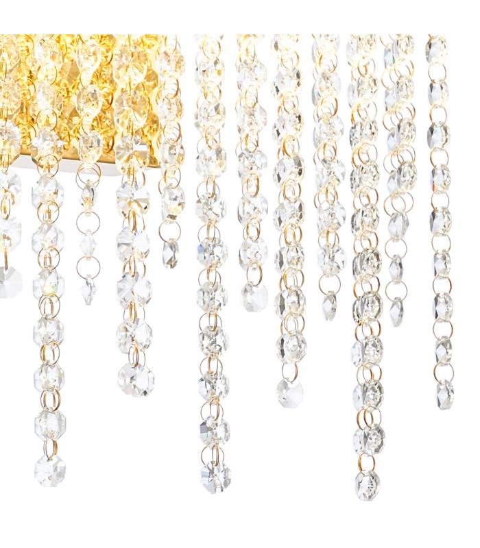 Bano Medium Dimmable Wall Light 9W LED 4000K 1160lm French Gold / Crystal Chain 3yrs Warranty-5