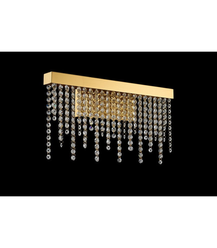 Bano Medium Dimmable Wall Light 9W LED 4000K 1160lm French Gold / Crystal Chain 3yrs Warranty-6