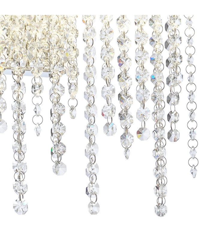 Bano Medium Dimmable Wall Light 9W LED 4000K 1160lm Polished Chrome / Crystal Chain 3yrs Warranty-5