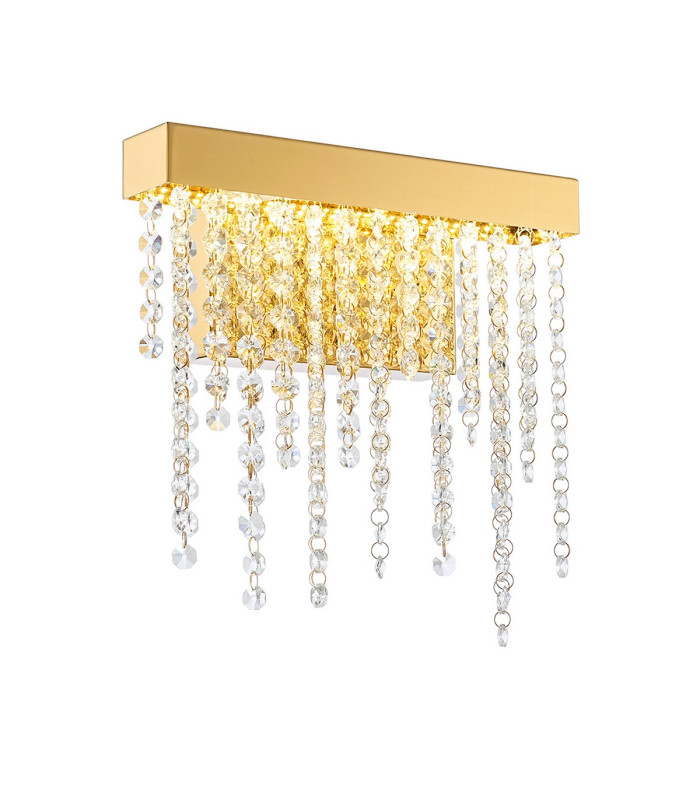 Bano Small Dimmable Wall Light 6W LED 4000K 660lm French Gold / Crystal Chain 3yrs Warranty-1