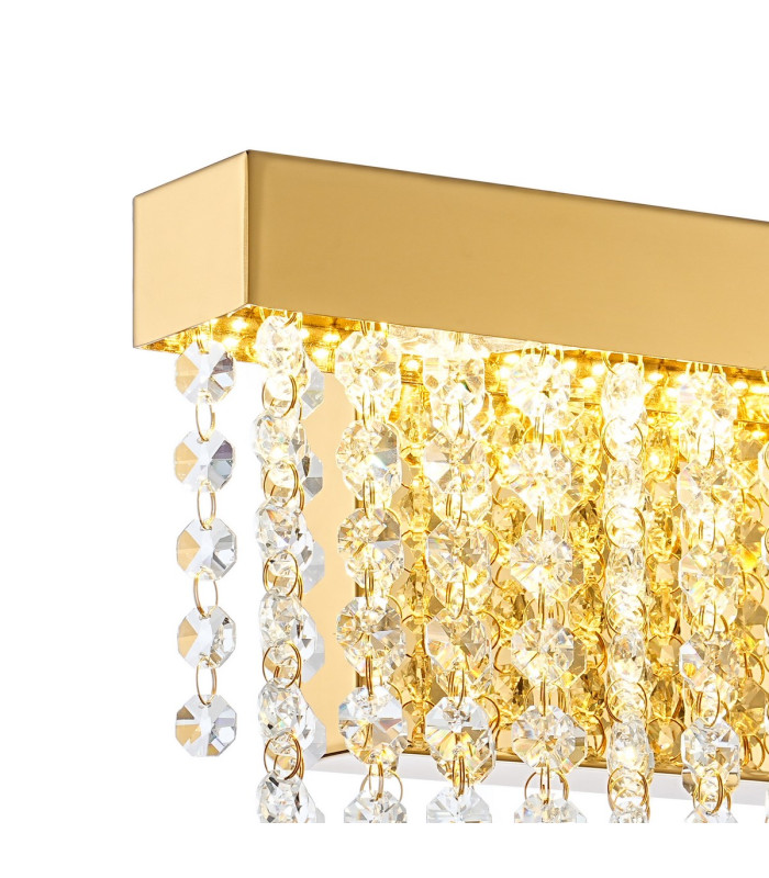 Bano Small Dimmable Wall Light 6W LED 4000K 660lm French Gold / Crystal Chain 3yrs Warranty-4