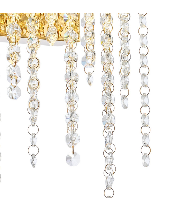 Bano Small Dimmable Wall Light 6W LED 4000K 660lm French Gold / Crystal Chain 3yrs Warranty-5