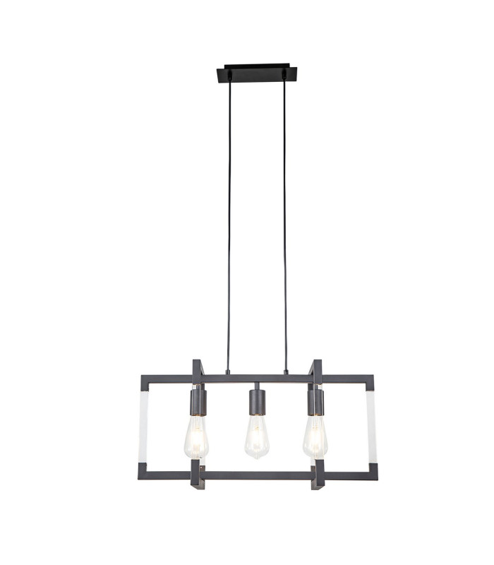Canto Rectangular Pendant 3 Light E27 Graphite/Acrylic-4