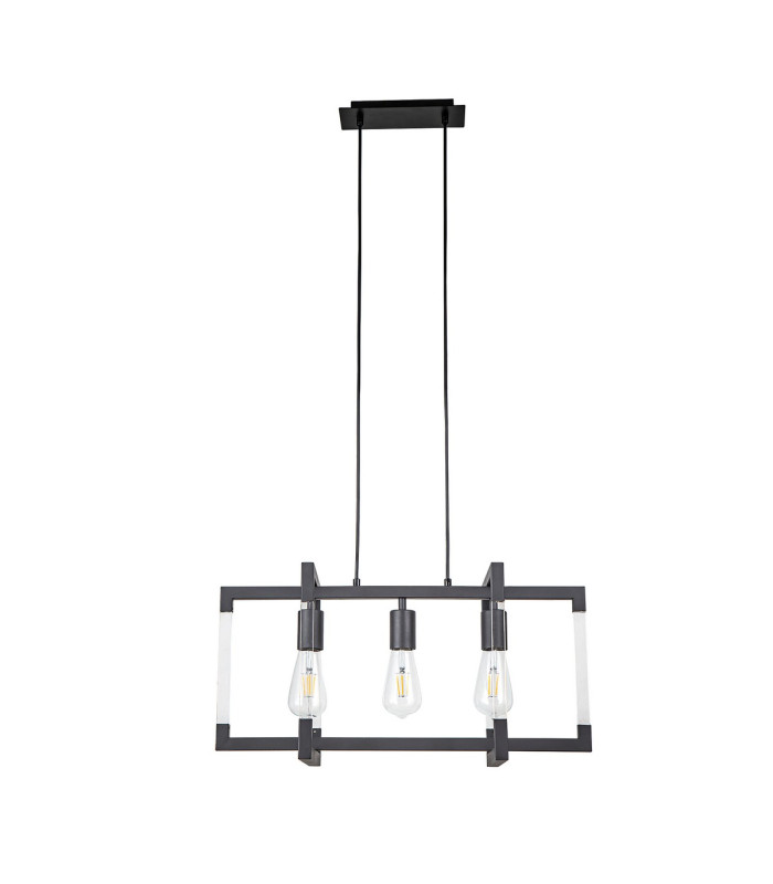 Canto Rectangular Pendant 3 Light E27 Graphite/Acrylic-5