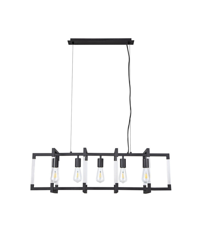 Canto Rectangular Pendant 5 Light E27 Graphite/Acrylic-4