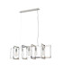 Canto Rectangular Pendant 5 Light E27 Polished Nickel/Acrylic-6