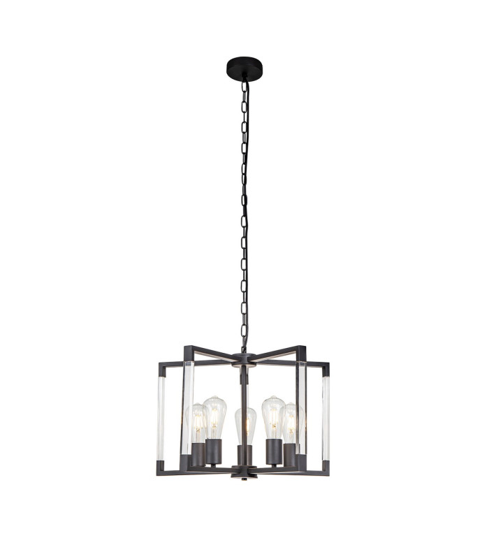 Canto Pendant 5 Light E27 Graphite/Acrylic-1