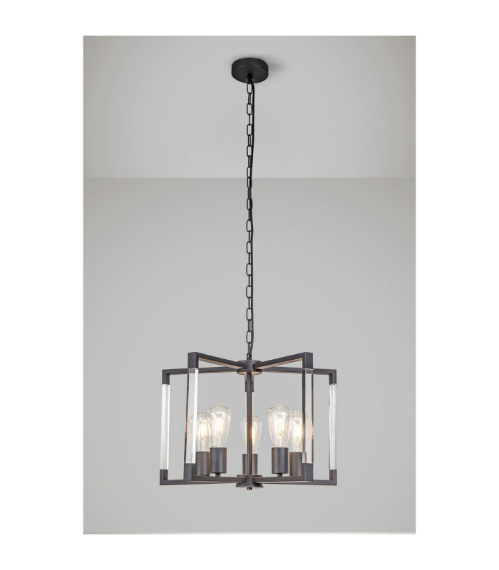 Canto Pendant 5 Light E27 Graphite/Acrylic-2