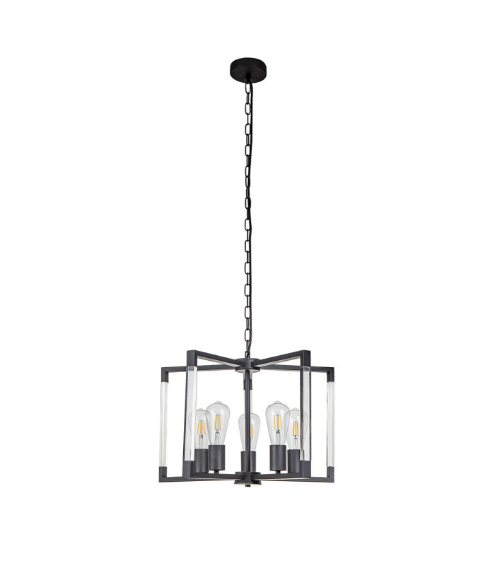 Canto Pendant 5 Light E27 Graphite/Acrylic-3