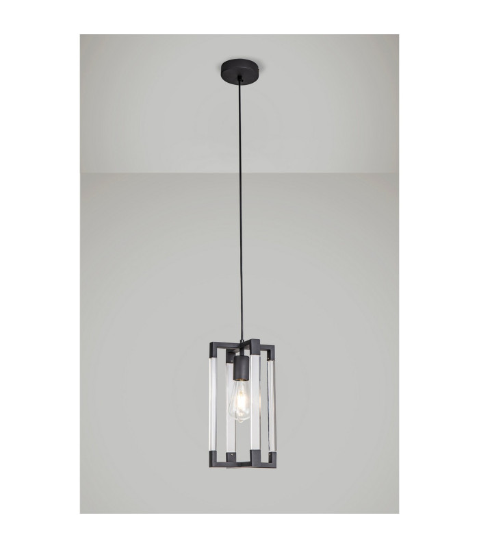 Canto Double Rectangle Square Pendant 1 Light E27 Graphite/Acrylic-2